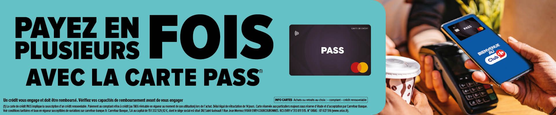 Payez en plusieurs fois avec la carte pass