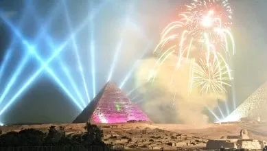 Nouvel An a Gizeh, Egypte