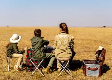 Famille en safari en Afrique du Sud
