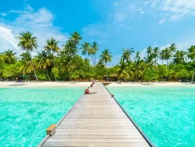 Plage paradisiaque aux Maldives