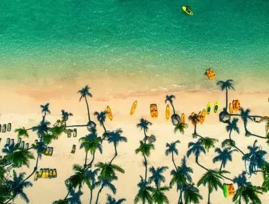 Vue aérienne d'une plage de République Dominicaine