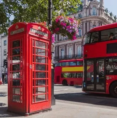 Angleterre Londres téléphone bus