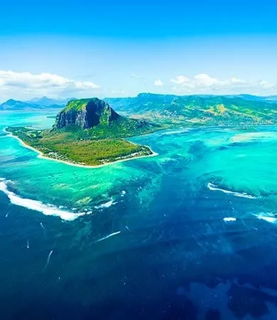 Vue aérienne de l'Île Maurice
