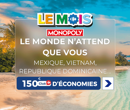 Offres séjours et circuits Mexique, Thaïlande, République Dominicaine etc 150€ cagnottés sur la carte Club Carrefour