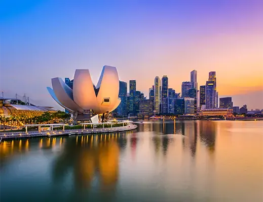 Vue lointaine de Singapour
