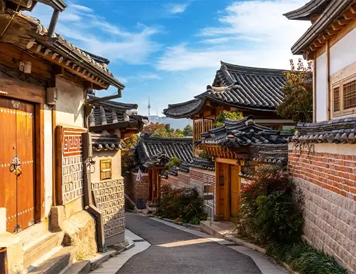Petite ruelle dans un village coréen