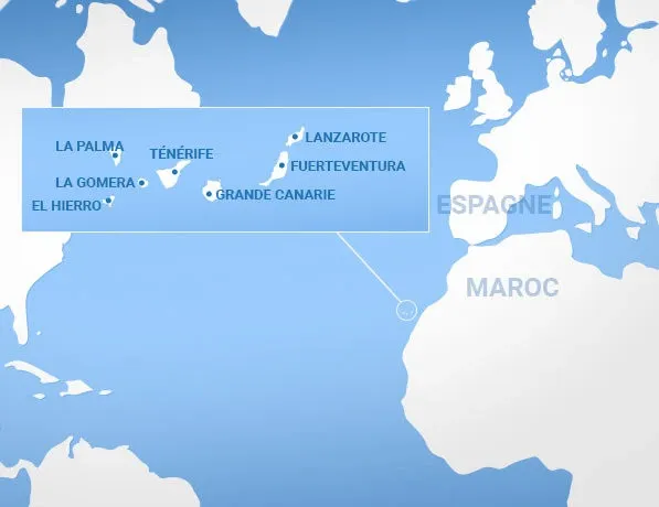 Carte des îles Canaries