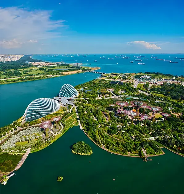 Vue aérienne de Singapour